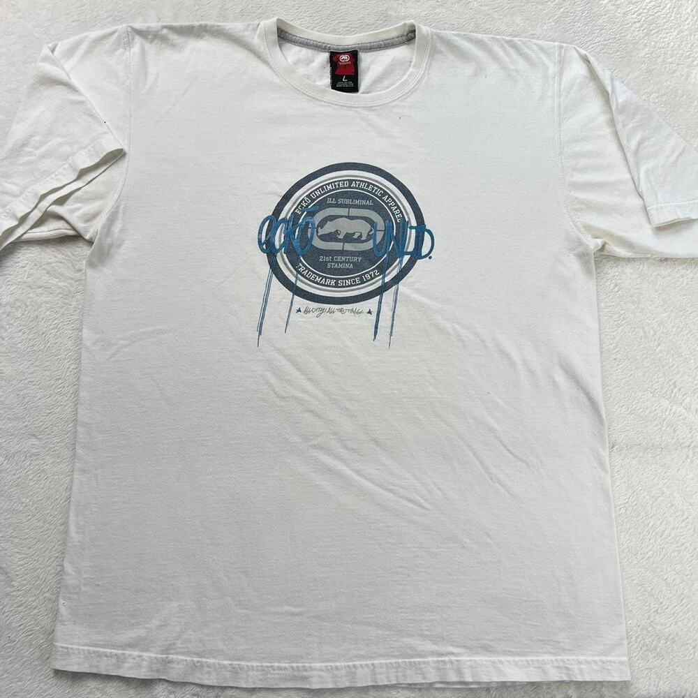 Ecko Unltd men’s size large white graphic T-Shirt Y2K